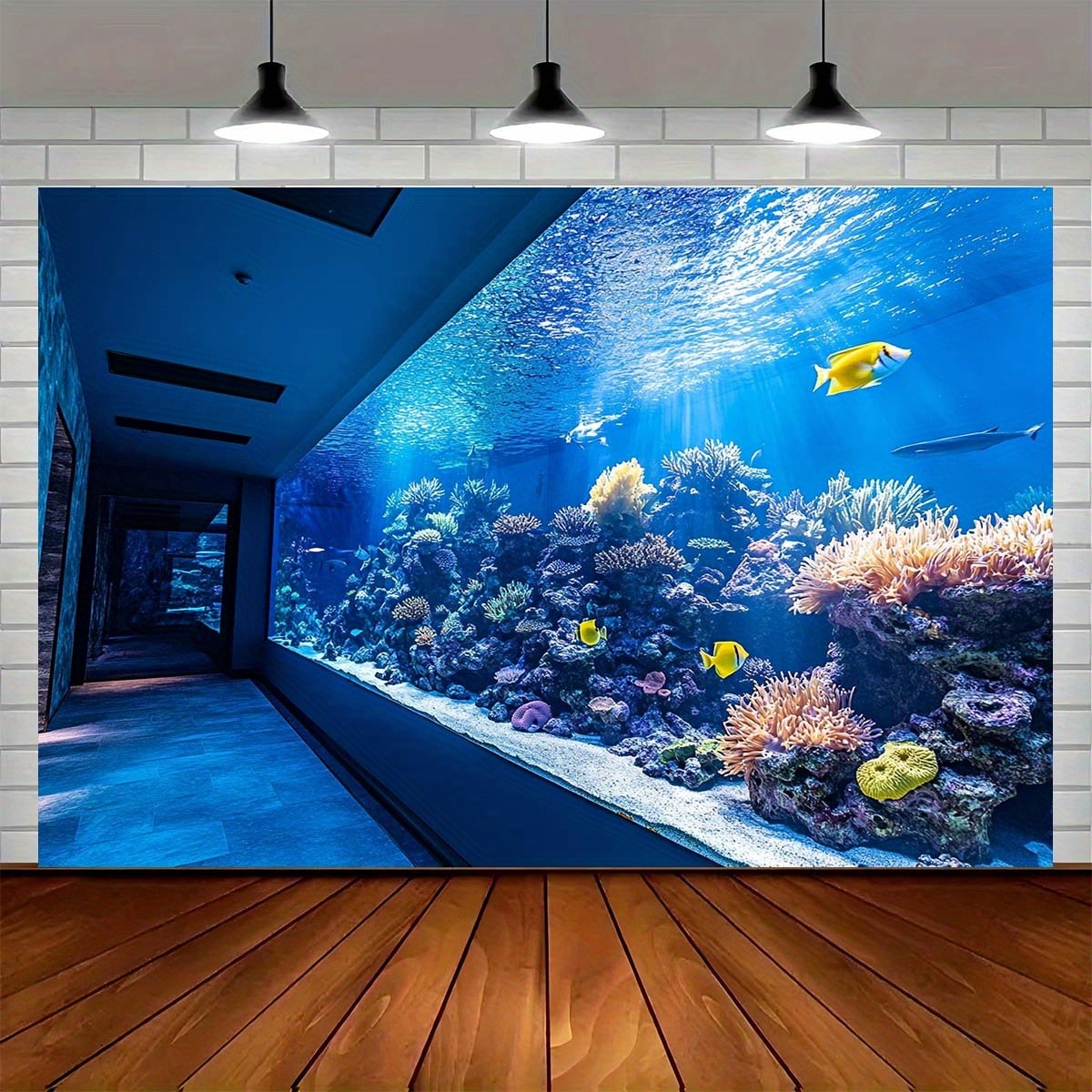 Reef Aquarium - Żywa gobelina z motywem akwarium podwodnego,