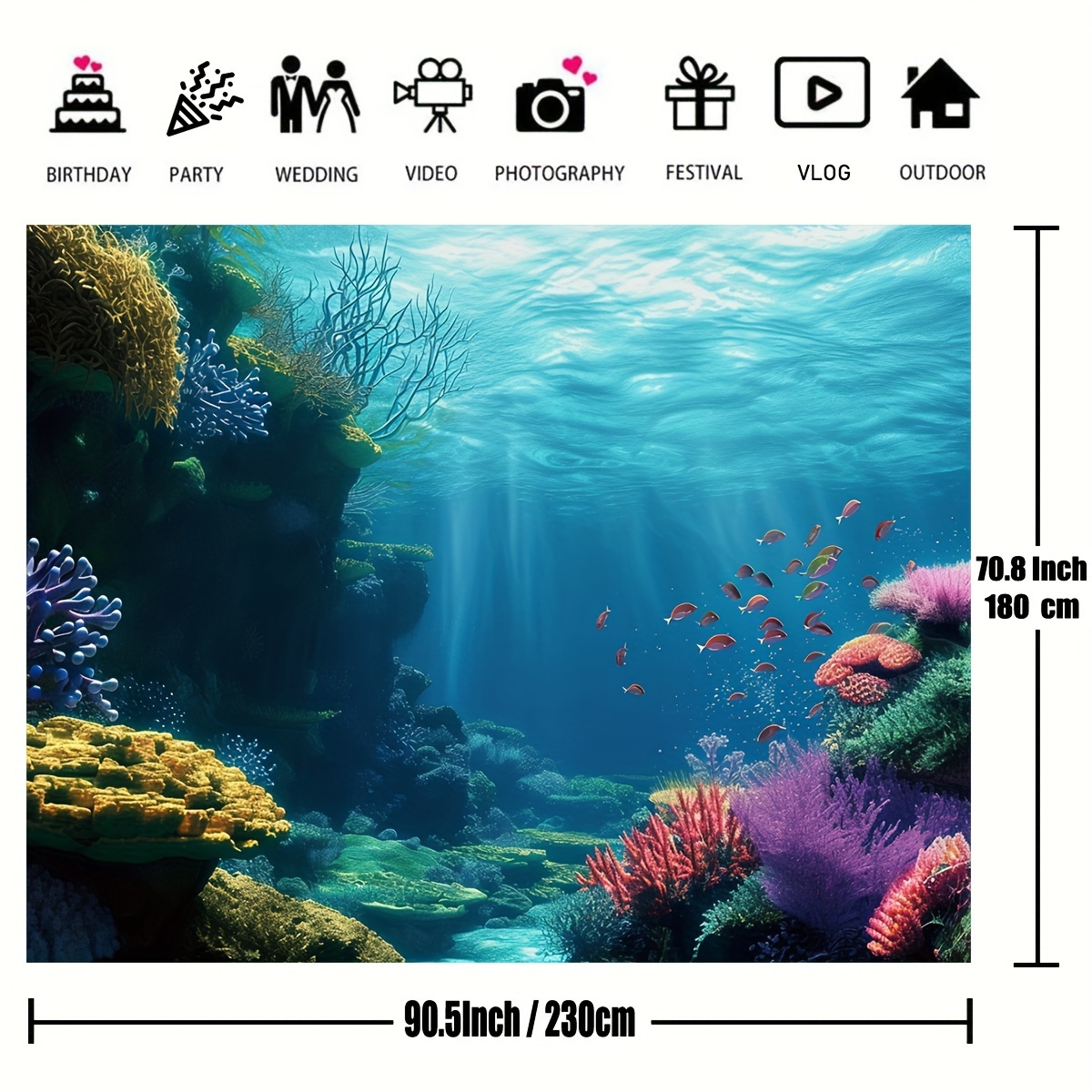 1 szt. Podwodna tkanina dekora – Ocean Aquarium recenzja i cena
